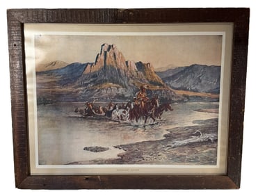 FRAMED C.M RUSSELL RENEGADES RETURN PRINT