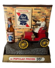 PABST BLUE RIBBON OLD JALOPY CAR MOTION LIGHT UP SIGN