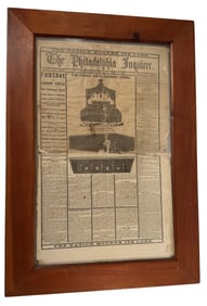 PHILADELPHIA INQUIER NEWSPAPER SHOWING FUNERAL CAR OF PRESIDENT LINCOLN