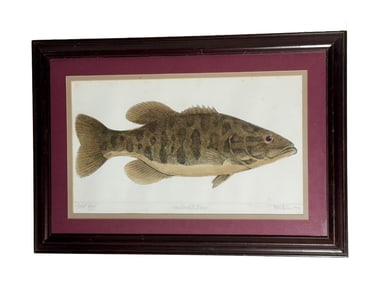 FRAMED AND MATTED ARTIST PROOF SMALL MOUTH BASS