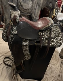 EXTRAVAGANT GRAND PARADE SADDLE WITH MATCHING BREAST COLLAR AND BRIDLE