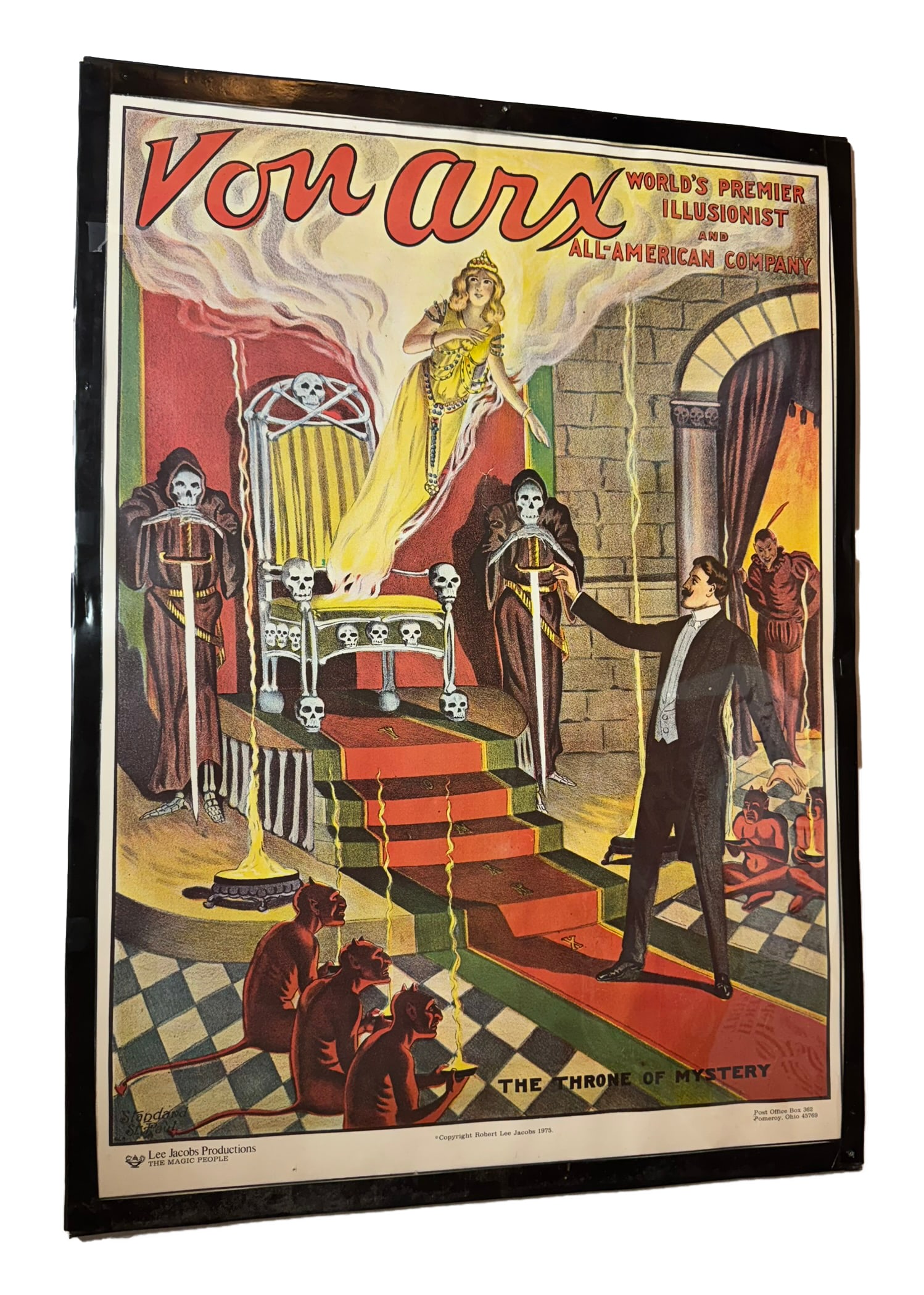 POSTER - VONARX WORLD'S PREMIER ILLUSIONIST AND ALL-AMERICAN COMPANY.  THE THRONE OF MYSTERY (1 of 1)