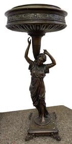BRONZE FIGURAL PLANT STAND