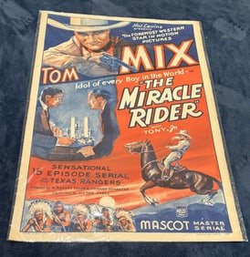 ORIGINAL TOM MIX THE MIRACLE RIDER (MASCOT 1935) ONE SHEET MOVIE POSTER