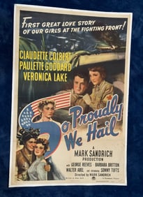ORIGINAL SO PROUDLY WE HAIL ONE SHEET MOVIE POSTER 1943 PARAMOUNT
