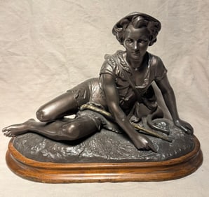 BRONZE SHEPHERD BOY SCULPTURE