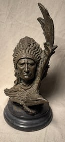 NATIVE AMERICAN BUST BRONZE