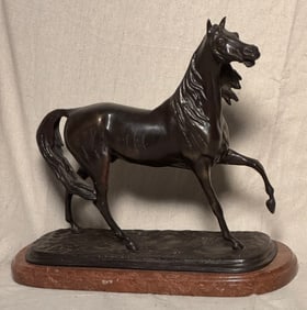 BRONZE STALLION ON MARBLE BASE