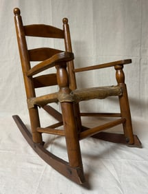 CHILD’S EARLY WOODEN ROCKING CHAIR