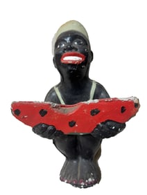 BLACK AMERICANO  CONCRETE LAWN JOCKEY