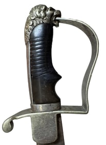 ANTIQUE SWORD AND LEATHER SCABBARD