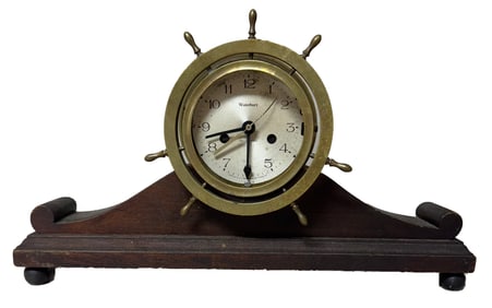 RARE ANTIQUE WATERBURY SHIPS WHEEL CLOCK