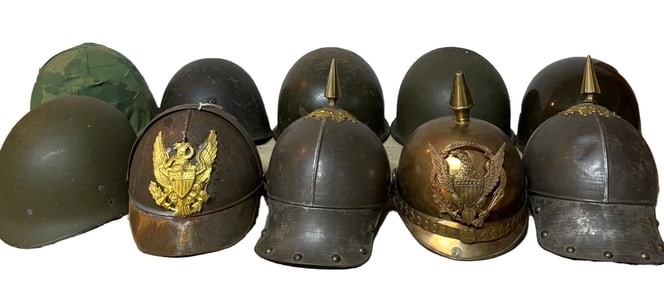 GROUP OF MILITARY HELMETS