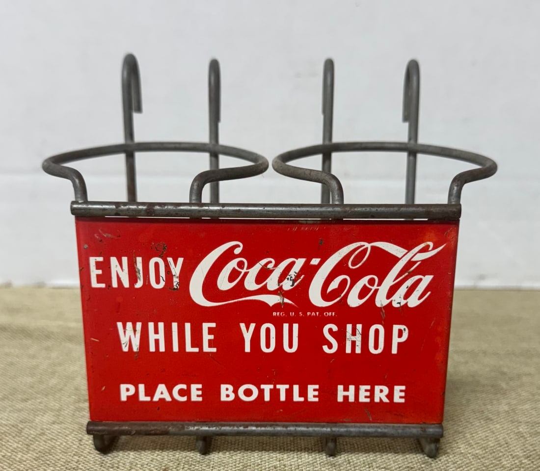 1940s ENJOY COCA COLA WHILE YOU SHOP BOTTLE HOLDER (1 of 2)