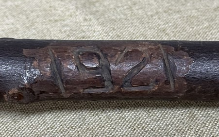 ANTIQUE HAND CARVED WALKING STICK 1921