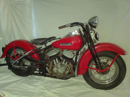 1942 Harley-Davidson Motorcycle: 1942 Twin Flathead Harley Davidson WL. Recent restoration of a great WWII era Twin Flathead 45 ci (750cc). It has the 3 speed gated hand shifter, solo saddle, springer fork front suspension, and a Bur