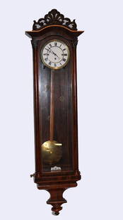 Clock - Three Wt.: Vienna regulator with fancy case. Top of the line 3-weight.