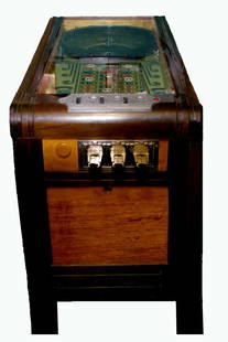 1936 Evans Roll-ette Gambling Machine: H. C. Evans 1936 Roll-ette console gambling machine. This is one of the rarest and most sought after 20th century casino machines. Designed in appearance to look like and compliment the popular Evans