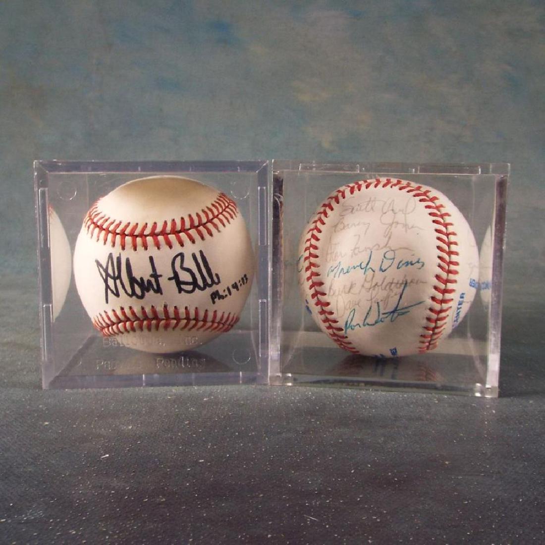 4 Autographed Baseballs; Albert Belle (Inscribed "Phil: 4 Autographed Baseballs; Albert Belle (Inscribed "Phil 4:13"), 1986 Islanders Team (Including Barry Bonds), Whitey Herzog & Brian Williams #53