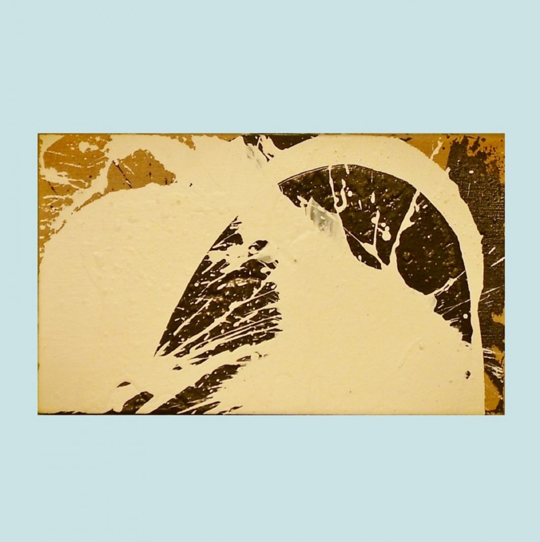 Late 20th Century Abstract Expressionist Acrylic on: Late 20th Century Abstract Expressionist Acrylic on Canvas "Black And White 2" by Max Gimblett; New York, Ontario -inscribed on verso "For Allan, Dear Friend" 11.75" x 20"