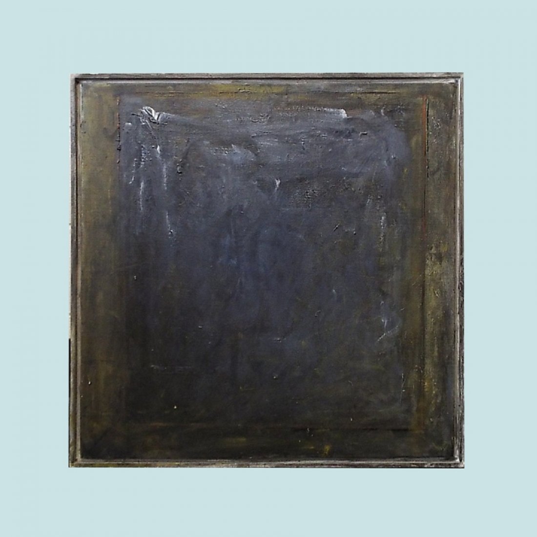 Late 20th Century Minimal Abstract Oil on Linen From: Late 20th Century Minimal Abstract Oil on Linen From 'The Kristen Paintings' Dated 1994 - Number 18/18 From the Series - "Between" by Jake Berthot; USA 19" x 19"