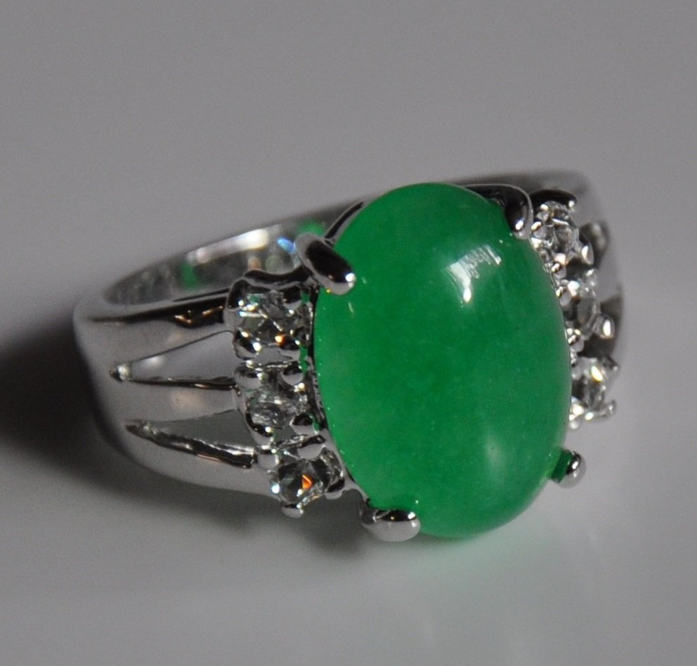 A translucent green jadeite ring (1 of 4)