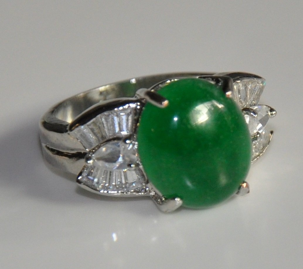 A translucent green jadeite ring (1 of 5)