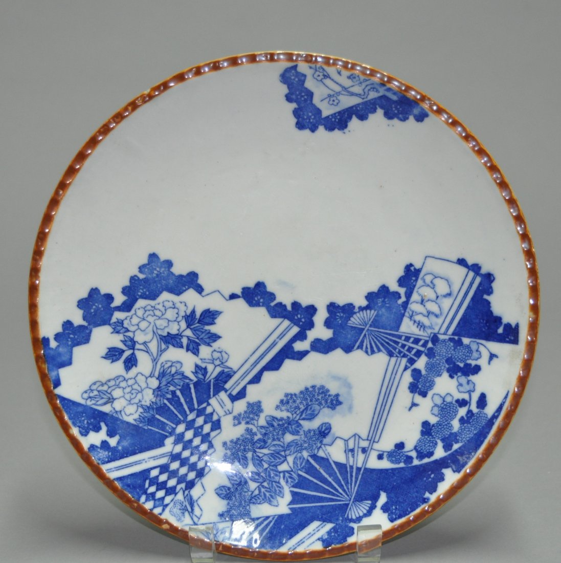 A Meiji period blue and white Japanese plate (1 of 5)