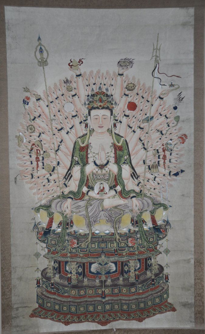 A Qing Dynasty Painting of a Thousand Hand Guan Yin (1 of 6)