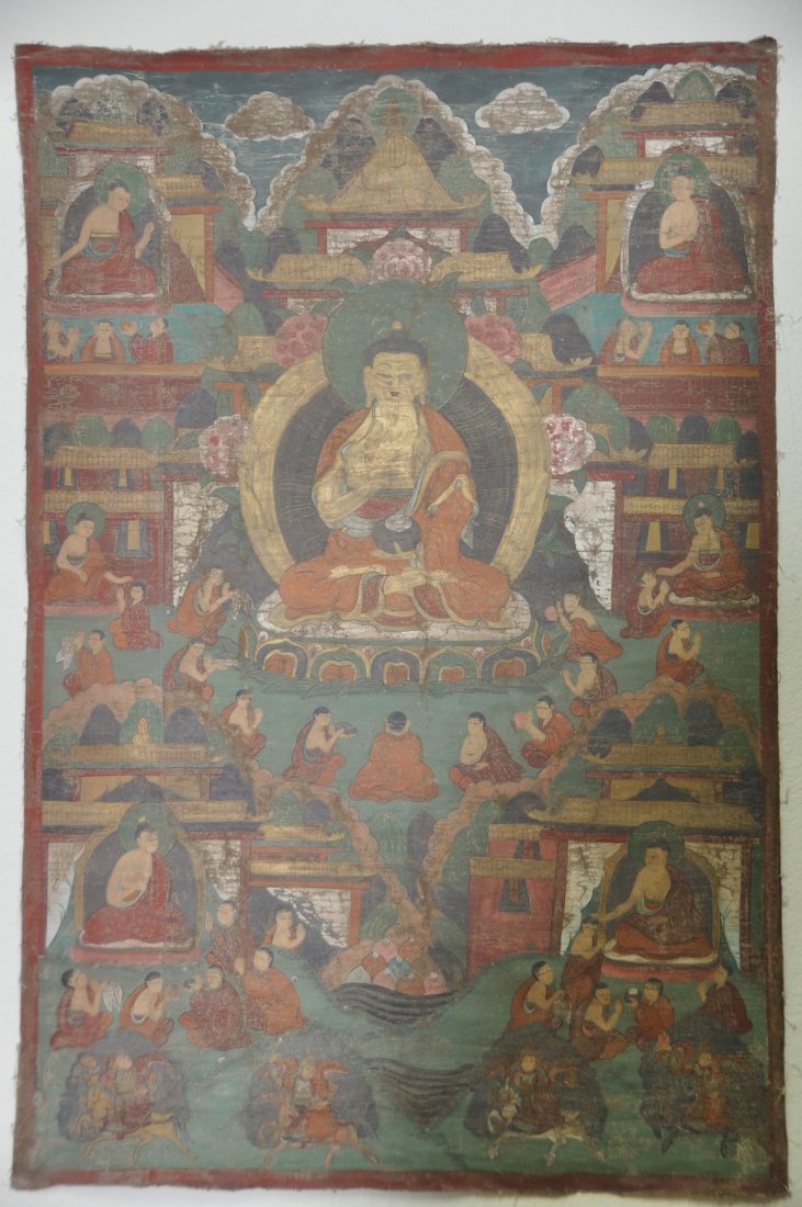 A Qing Dynasty himalayan thangka Buddha (1 of 8)