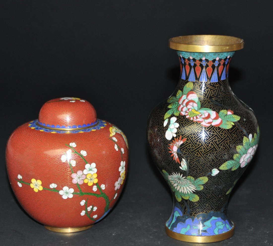 A pair of  Qing Dynasty  Gilt Painted  leather cases (1 of 7)