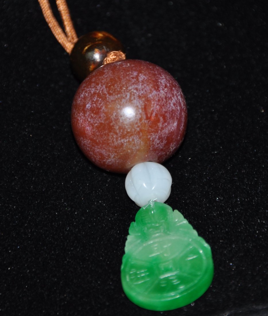 An Antique Agate Tangzhu and jadeite plaque (1 of 5)