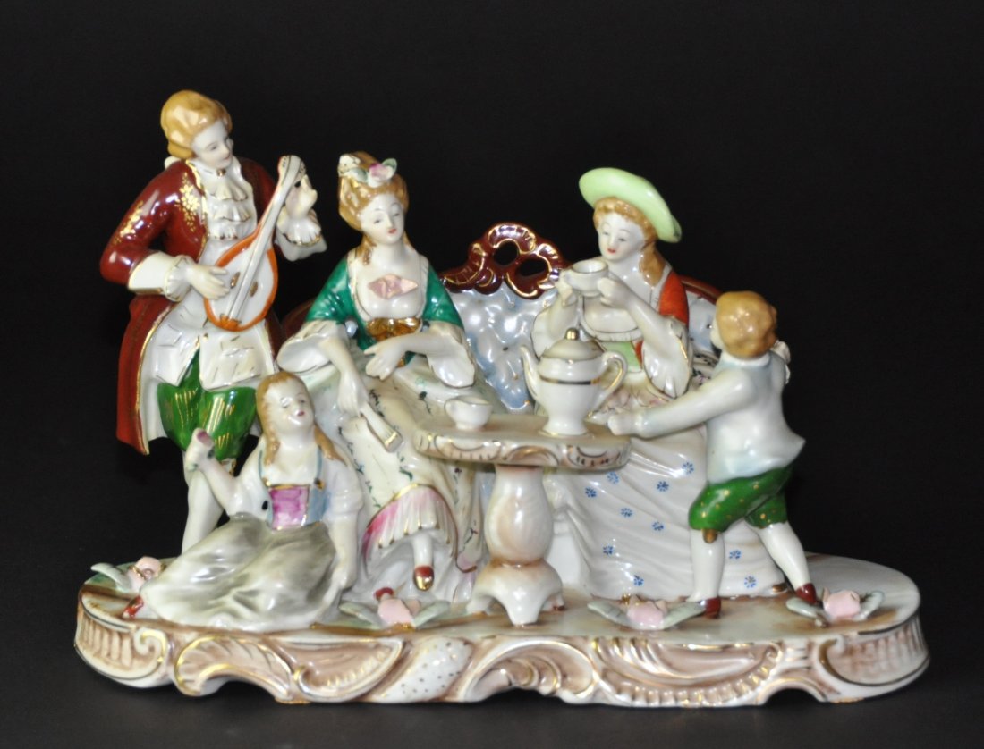A English 19th century porcelain figural group (1 of 6)