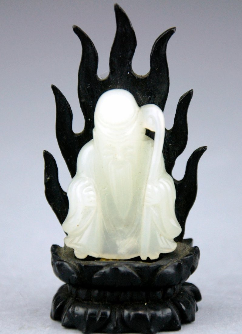 A 18th century hetian white jade Buddha (1 of 5)