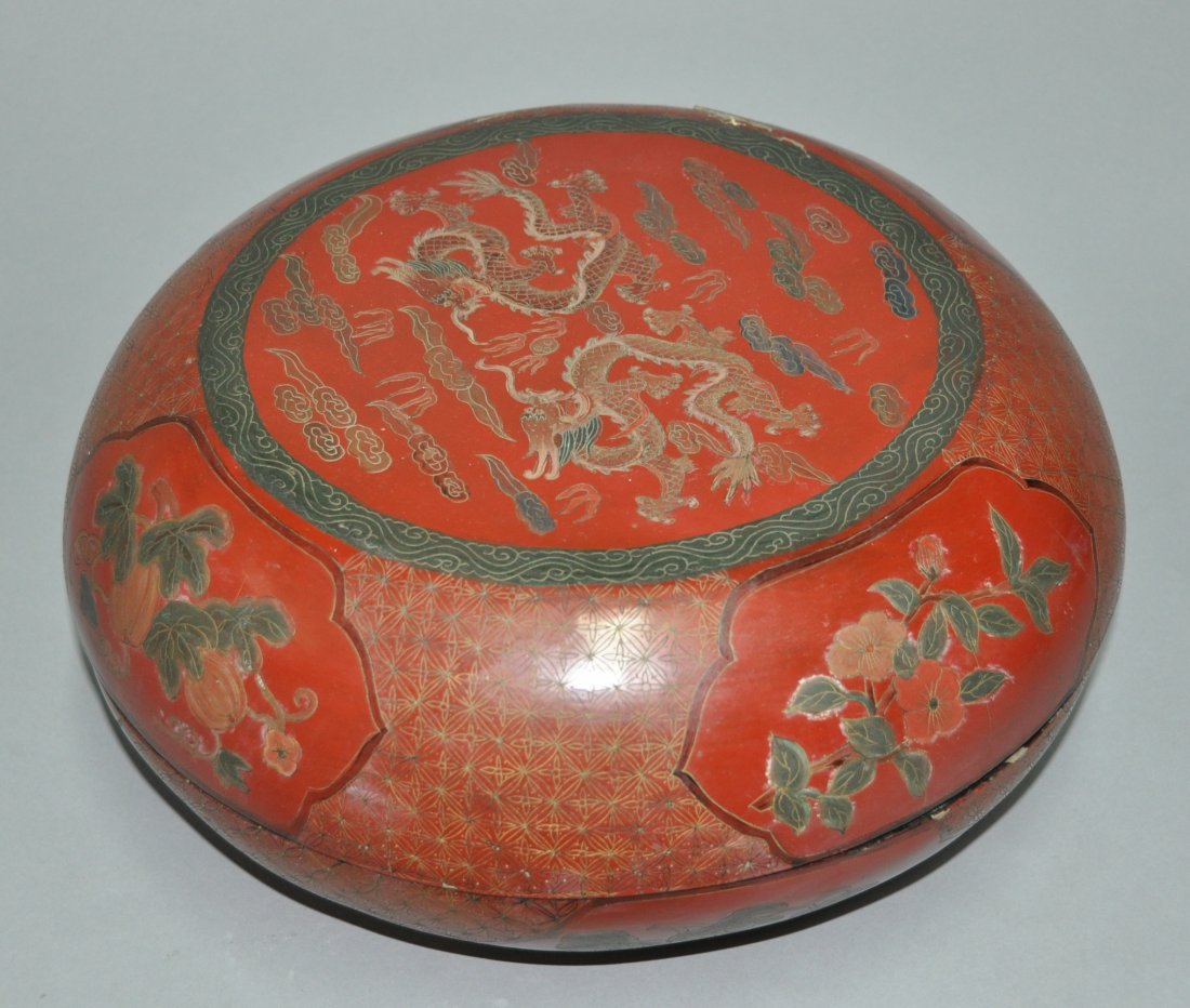 A fine Qing Dynasty polychrome Lacquer box (1 of 8)