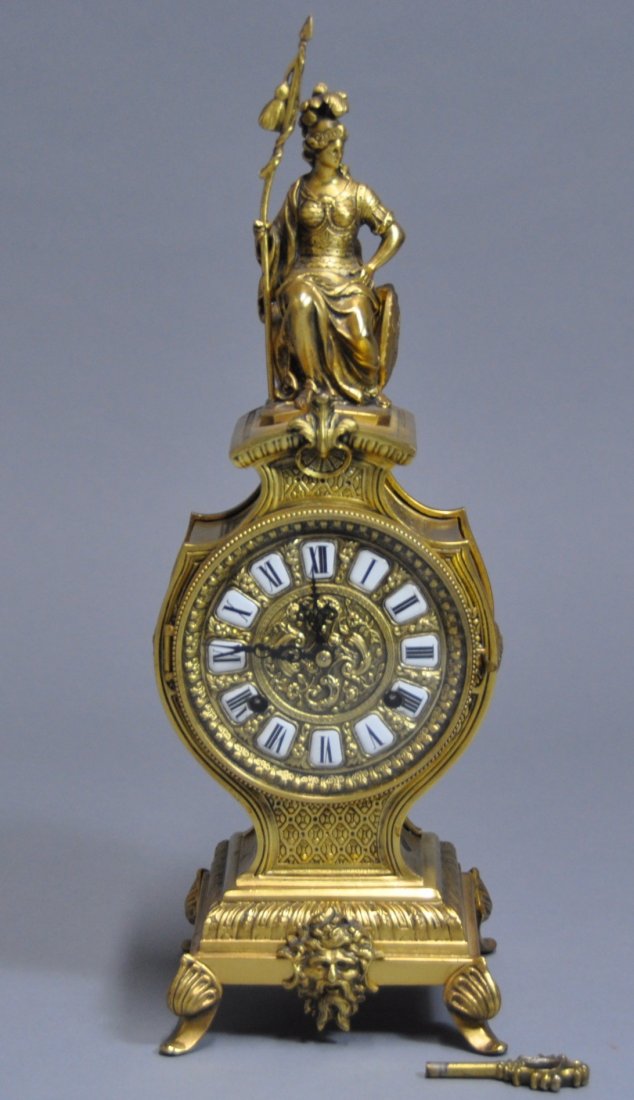 A 19th Century French gilt-bronze table clock (1 of 9)