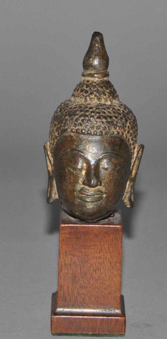 A 19th Century Thai bronze Buddha head (1 of 7)