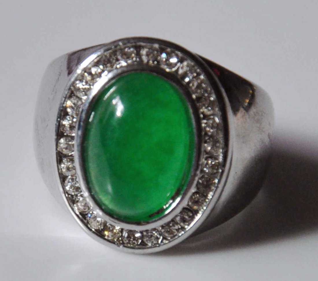 A man translucent green jadeite ring (1 of 5)