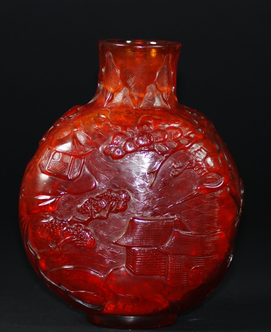 A fine and rare Qianlong amber moonflask (1 of 6)