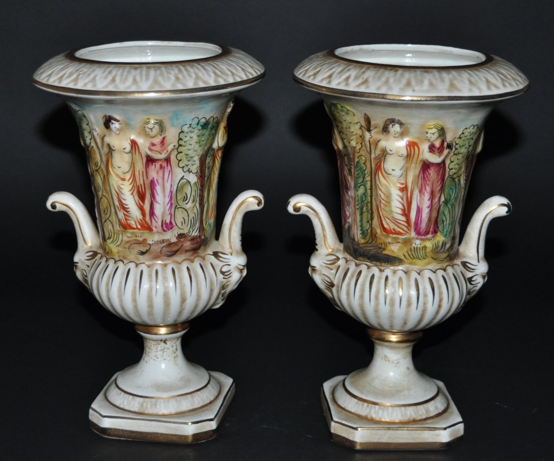 A pair of  Vintage ITALY porcelain vases (1 of 8)