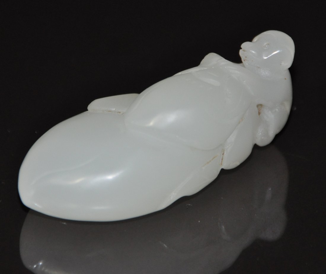 A 18th Century Hetian white jade carving (1 of 6)