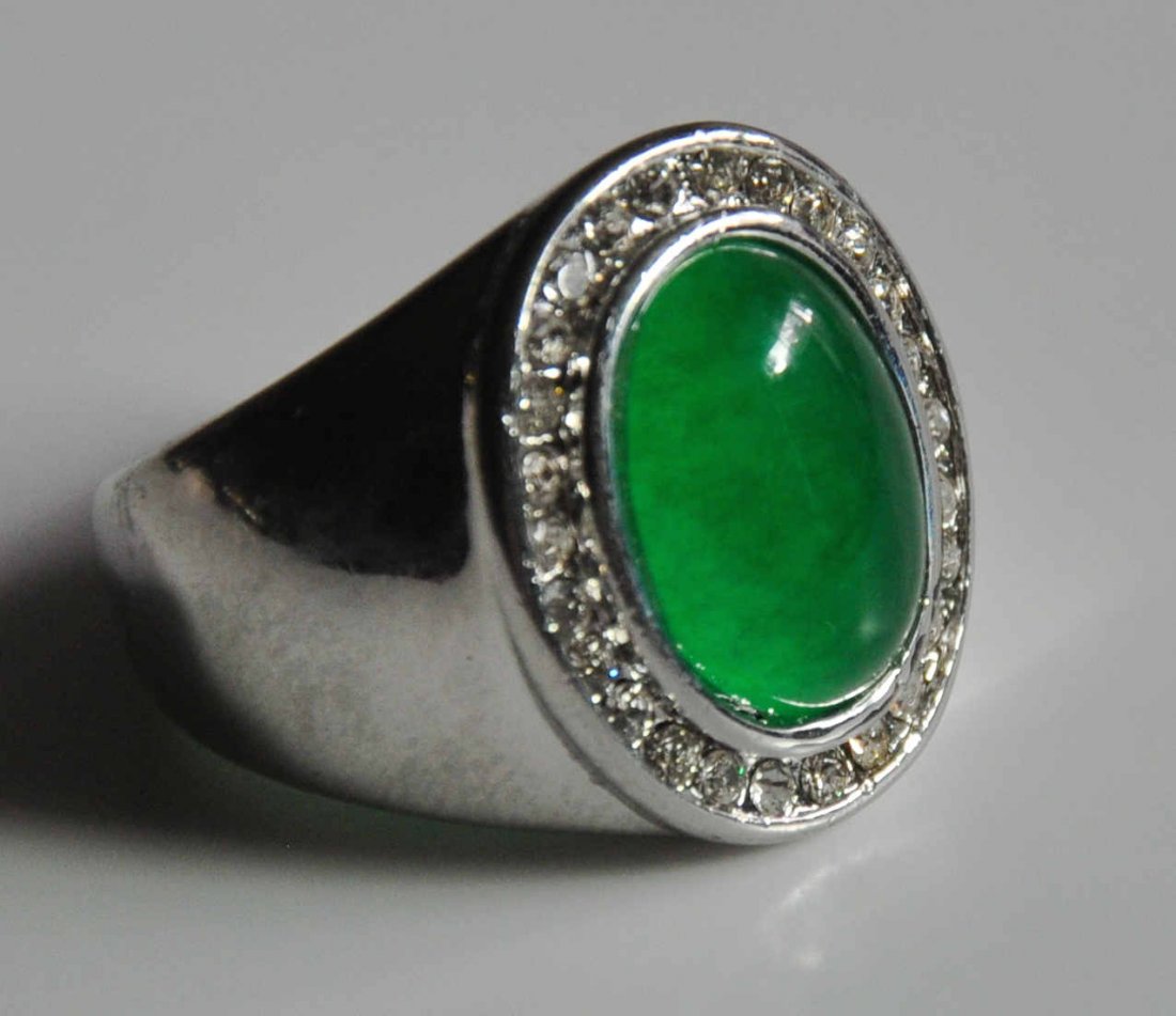 A men translucent green jadeite ring (1 of 4)