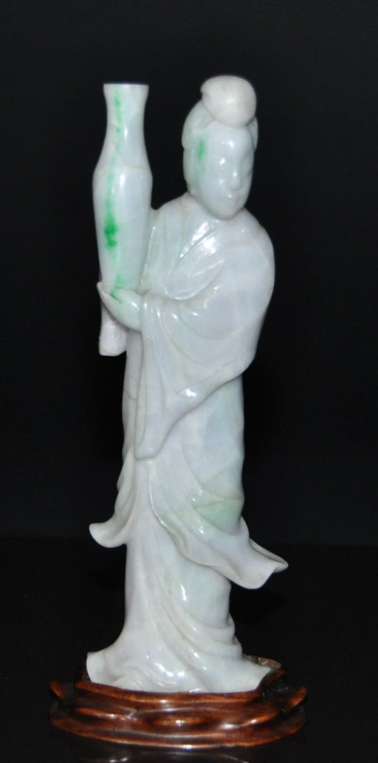 A Qing Dynasty carved jadeite Guanyin (1 of 8)