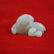 A Qing Dynasty white jade carving of a two lambs