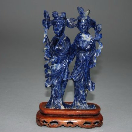 A 19th Lapis Lazuli figure statues (1 of 6)