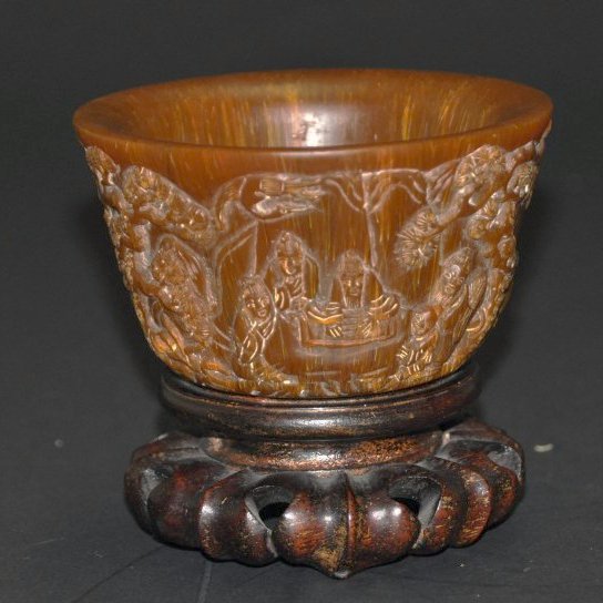 A carved horn cup (1 of 6)