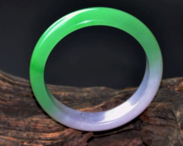 A purple and green jadeite bangle (1 of 6)