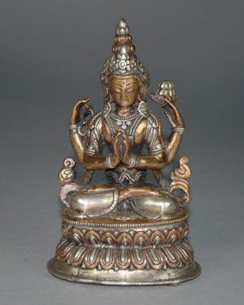 A 18th century silve repousse figure of Tara (1 of 8)