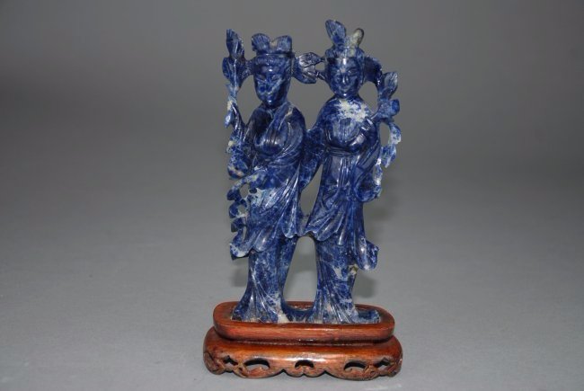 A 19th century Lapis Lazuli figure statues (1 of 5)