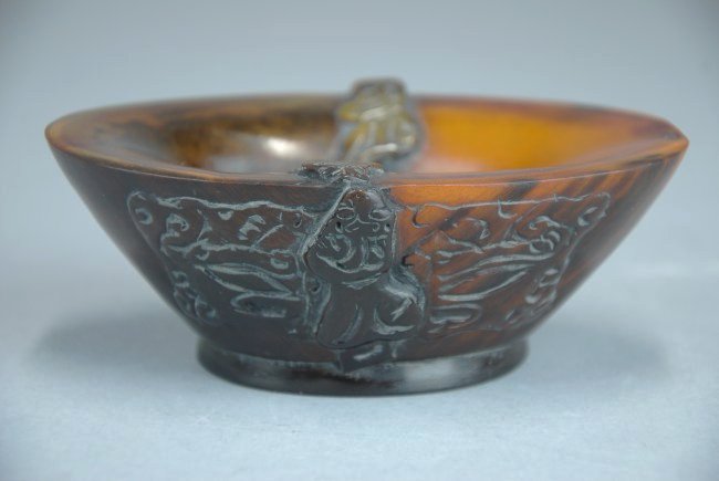 An antique horn carving Cup (1 of 7)